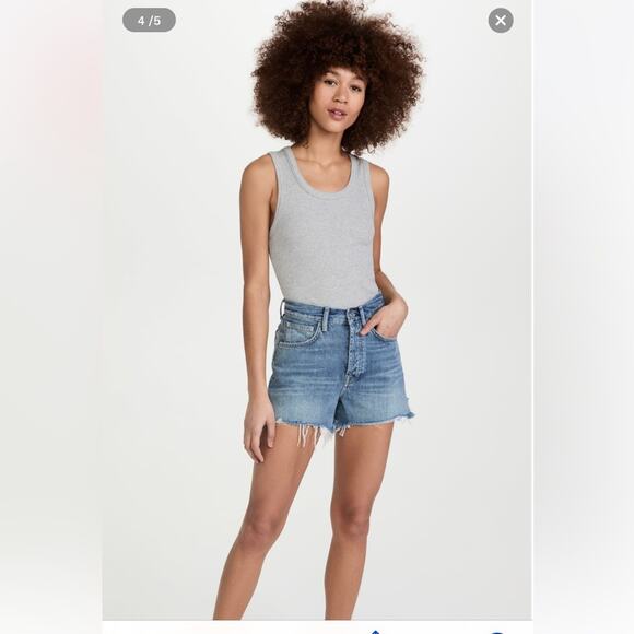 NWT 7 For All Mankind Easy Ruby Cutoff Jean Shorts High Rise Button Fly Women 30 - Picture 2 of 7